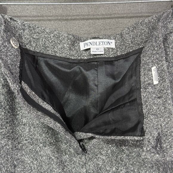Y2K Prep Pendleton Pants Sz 10 Speckled Gray Virgin Wool Silk Trousers USA - Picture 8 of 10